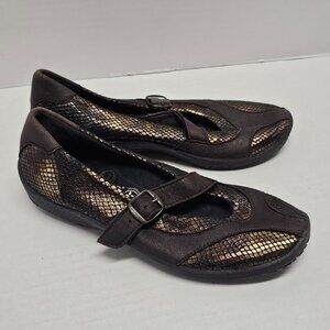 A'rcopedico Womens Shoes Mary Jane Adjustable Strap Brown Metallic Portugal 39